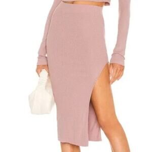 Cotton Citizen Pink Ribbed Midi Skirt Size- Medium - 23